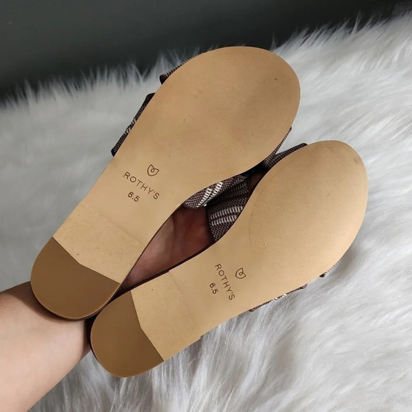 Rothy's The Knot Sandal in Taupe Stripe - Picture 8 of 8